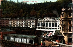Czech Republic Karlsbad Cafe Pupp Karlovy Vary Vintage Postcard 09.68