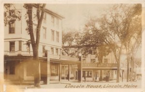 J17/ Lincoln Maine RPPC Postcard c1930s Lincoln House Gas Station 228