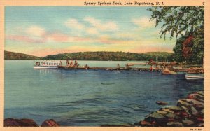 Vintage Postcard 1920's Sperry Springs Dock Lake Hopatcong New Jersey N. J.