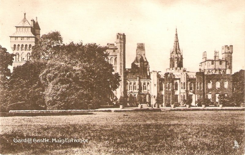 Cardiff Castle.Main entrance  Tuck Collo-sepia Ser. PC # 1561