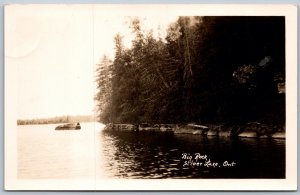 Postcard RPPC c1940 Silver Lake Ontario Big Rock Scenic View Lanark County