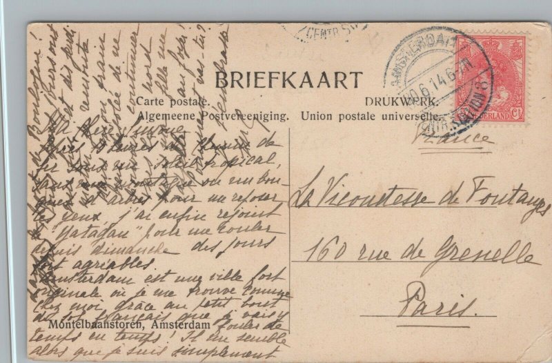 Netherlands Amsterdam Montelbaanstoren Vintage Postcard 01.42 