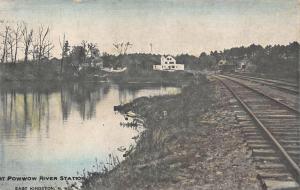 East Kingston NH Powwow River B&M Railroad Station Train Depot Postcard