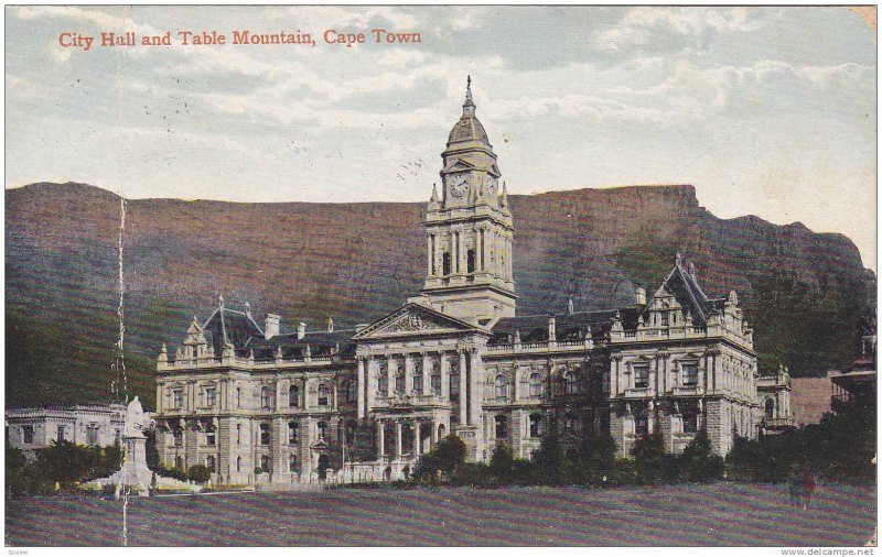 City Hall & Table Mountain, Cape Town, South Africa, 1910-1920s