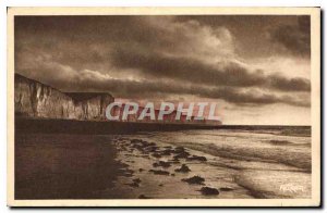 Old Postcard Ault Onival Somme Cliffs and the Beach