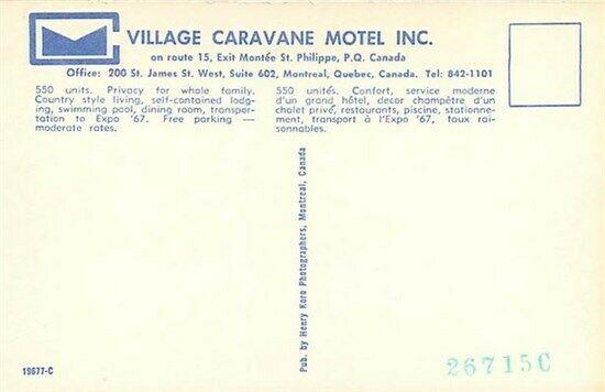Canada, Quebec, Montreal, Village Caravane Motel, Henry Koro No. 19677-C