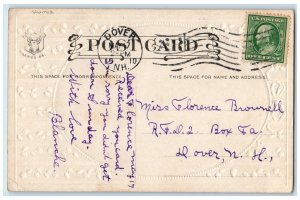 1910 Woman Maid Shocked Gavmont Humor Embossed Dover New Hampshire NH Postcard