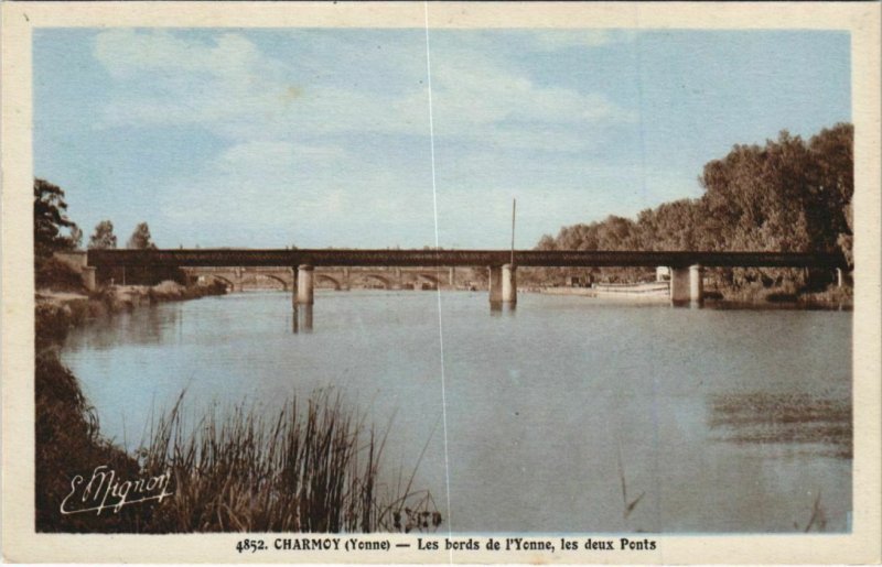 CPA CHARMOY Les Bords de l'Yonne - Les Deux Ponts (1198322)