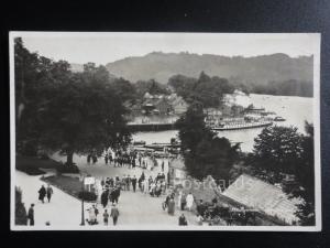 Cumbria: Busy Bowness Promenade & Pier c1930 RP - Lake District