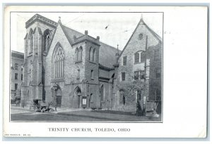 1908 Trinity Church Exterior Roadside Toledo Ohio OH Posted Carriage Postcard