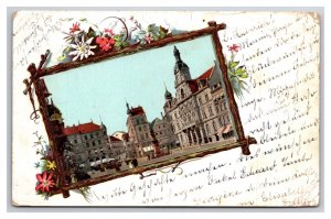 Baden Pforzheim Marktplatz Marketplace Street VIew Germany UDB Postcard U24