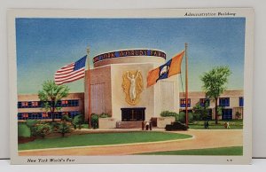 World's Fair New York 1940 Administration Building Postcard B1