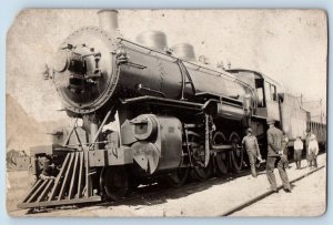 Mitchell South Dakota SD Postcard RPPC Photo Railroad Train Conductor Message