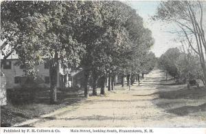 FRANCESTOWN NH MAIN ST LOOKING SOUTH POSTCARD c1910s PUBLISHED F H COLBURN & CO