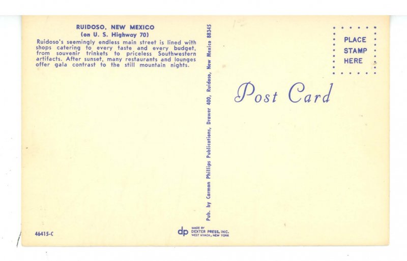 NM - Ruidoso. Main Street ca 1968