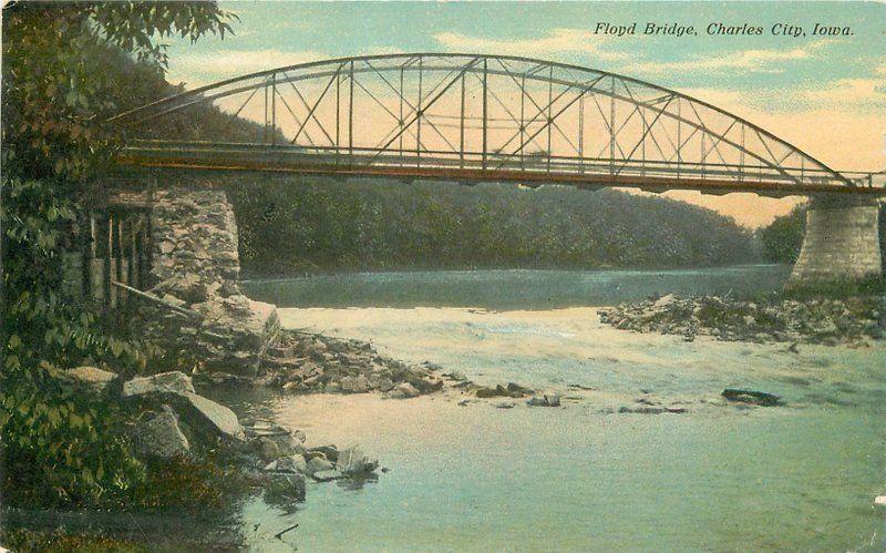 Charles City Iowa C-1910 Floyd Bridge May Drug postcard 8088