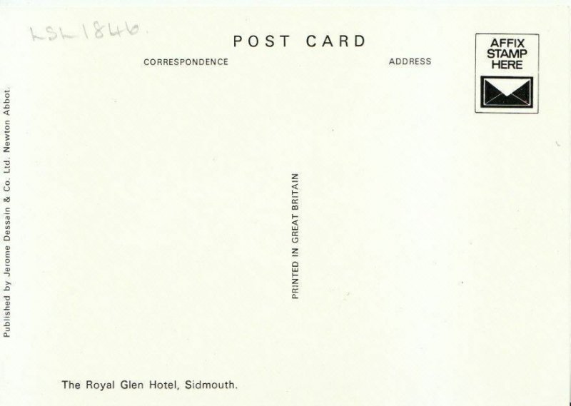 Devon Postcard - The Royal Glen Hotel - Sidmouth - Ref TZ8327