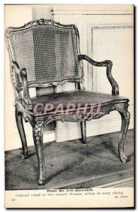 Old Postcard Musee des Arts Chair cane decorative natural wood