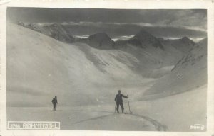 Austria Mountaineering Rothmoosral Glacier Trail Ski Photo Postcard