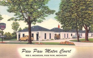 Paw Paw, MI Michigan  PAW PAW MOTOR COURT~Edgar Fowler  ROADSIDE Motel Postcard