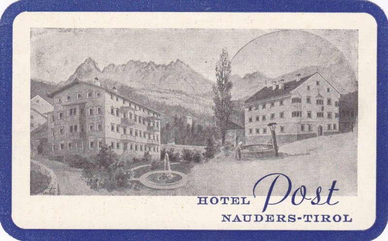 Austria Nauders Hotel Post Vintage Luggage Label sk3250