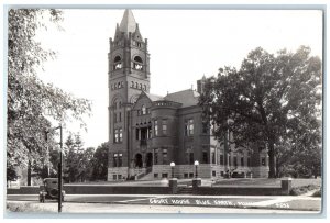 1941 Court House Building Car Blue Earth Minnesota MN RPPC Photo Posted Postcard