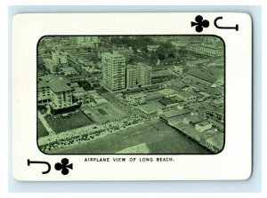 Jack of Spades Playing Card Airplane View Long Beach California CA Postcard Like