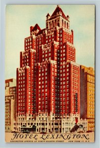 New York City NY- New York, Hotel Lexington, Advertisement, Chrome Postcard