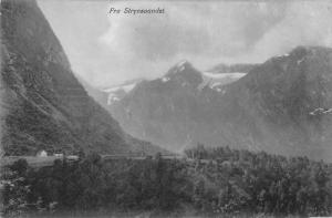 Fra Strynsvandet Norway panoramic birds eye view of area antique pc Z17864