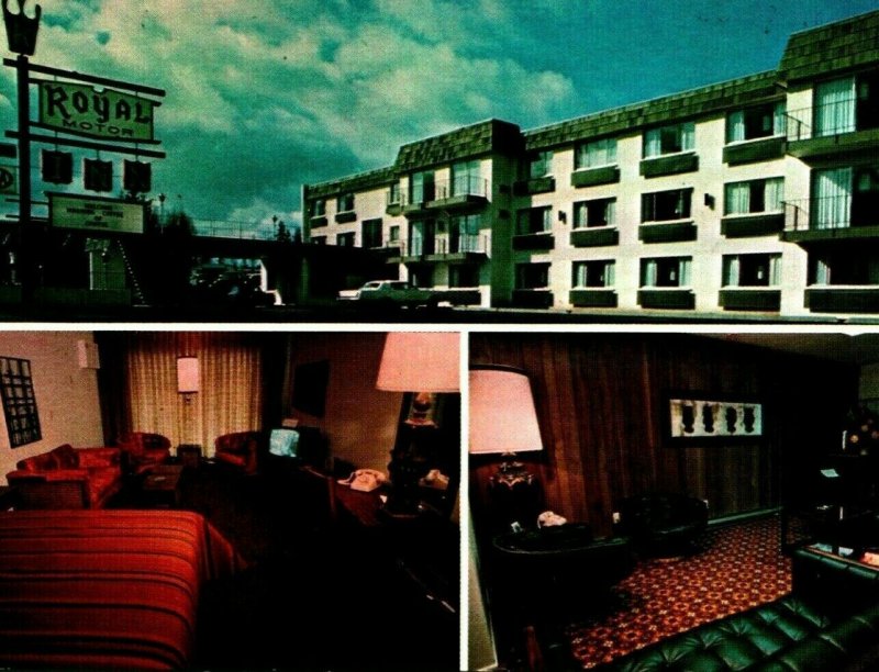 TV ON Royal Motor Inn Motel Multi View Bellingham WA UNP Chrome Postcard