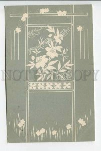 439273 ART NOUVEAU Flowers WHITE SILHOUETTE Vintage postcard 1908 year