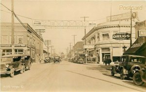 OR, Medford, Oregon, Street Scene, Fountain Drugs, Western Auto, Paterson, RPPC