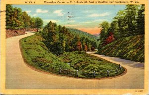 West Virginia Horseshoe Curve On US Route 50 East Of Grafton & Clarksburg 1951