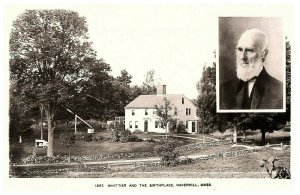 RPPC Haverhill,MA Whittier and The Birthplace,MA Essex County Postcard Vintage