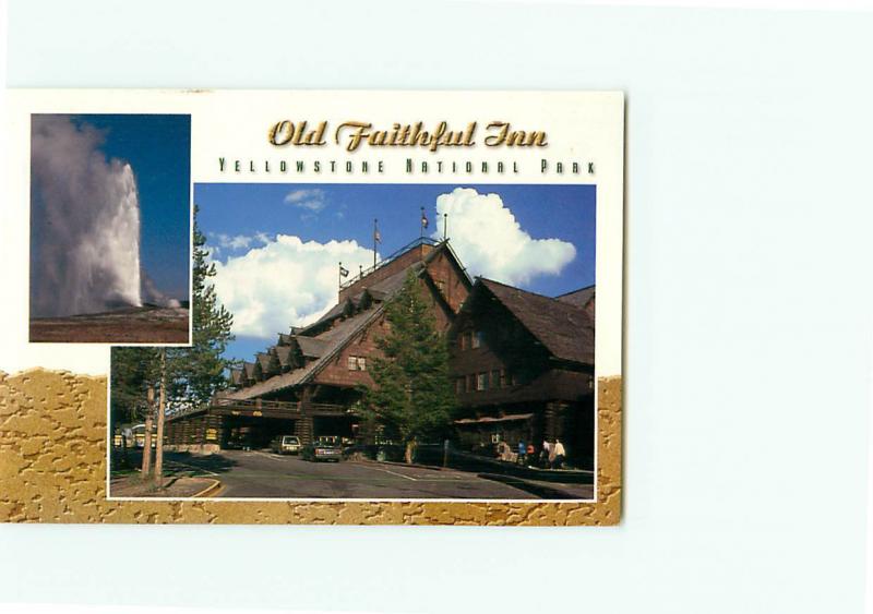 Vintage Postcard Old Faithful Inn Yellowstone National Park Seattle Wash # 3419