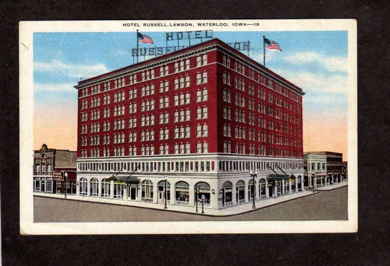 IA Hotel Russell Lamson Waterloo Iowa Postcard