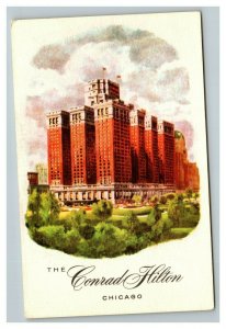 Vintage 1950's Advertising Postcard The Conrad Hilton Hotel Chicago Illinois