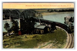 Mississippi River Bridge Bismarck North Dakota ND UNP DB Postcard S12