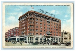1921 Crowd Scene, The O'Henry Greensboro's (North Carolina) Hotel Postcard