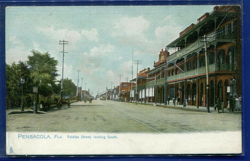 Pensacola Florida fl Palafox street looking south postcard