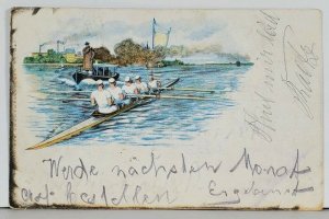 Berlin 1899 Rowing Team Verlag Des Wassersport Germany Postcard K18