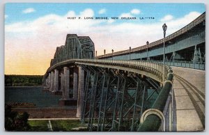 Huey P. Long Cantilever Bridge New Orleans Louisiana LA Railroad Line Postcard