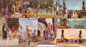 Ferruginous cinchona wine SERRAVALLO advertising lot of 8 postcards Egypt Cairo