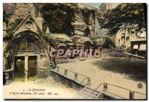 Old Postcard The Saint Emilion Monolithic Church