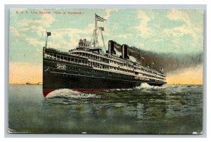 Vintage 1910 Postcard Steamer City of Cleveland D&C Navigation Company