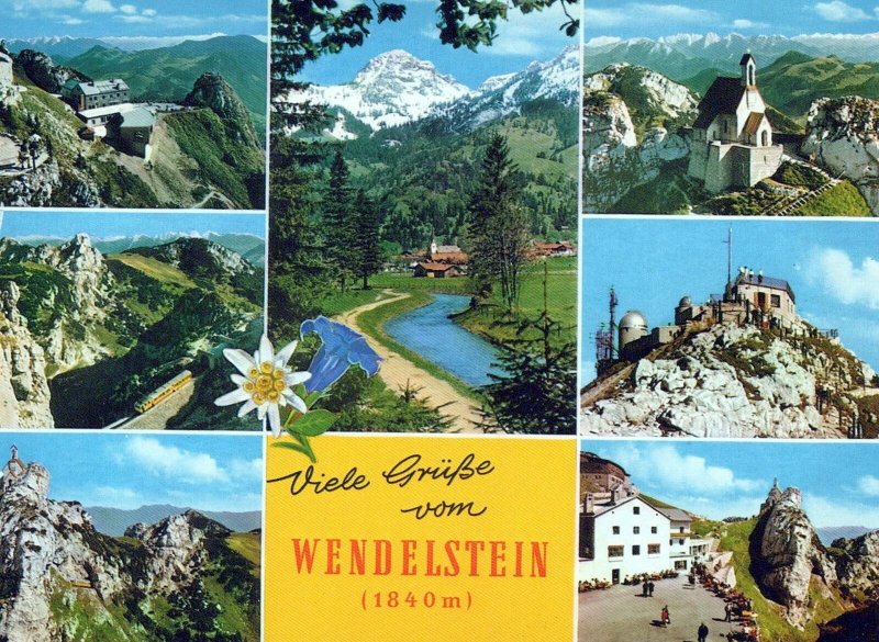 VINTAGE CONTINENTAL SIZE POSTCARD MOUNTAIN LANDSCAPE WENDELSTEIN BAVARIAN ALPS