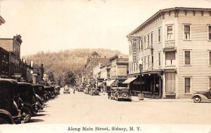 Sidney New York Main Street Real Photo Vintage Postcard AA72720