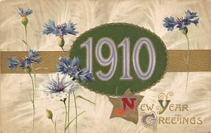 New Year Greetings Year Date 1910 Postcard