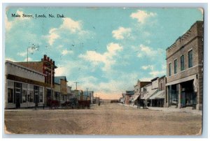 Leeds North Dakota Postcard Main Street Exterior Building 1910 Vintage Antique