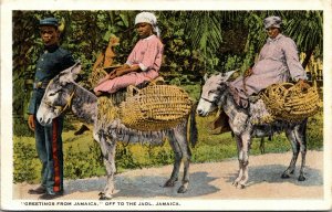 Postcard Greetings from Jamaica, Off To The Jaol, Jamaica~132942